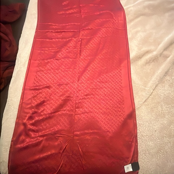 [SOLD] Givenchy Burgundy Maroon 100% Silk Scarf - Picture 3 of 8